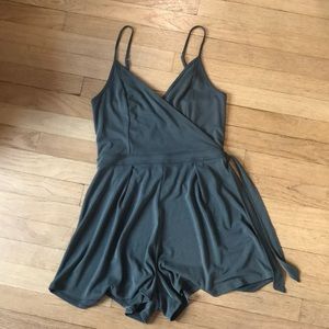 green/gray hollister romper
